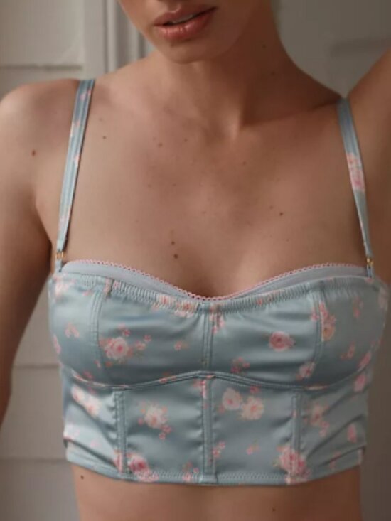Anthropologie Other - NWT Anthropologie LyreBird Silky Printed Longline Satin Bra Top (M)
